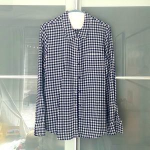 Soft Joie Navy Plaid Blouse
